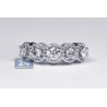 Womens Diamond Halo 5-Stone Ring 18K White Gold 2.00 ct