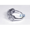 Womens Diamond Halo 5-Stone Ring 18K White Gold 2.00 ct