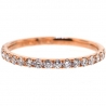 Womens Diamond Wedding Band 18K Rose Gold 0.35 ct 1.8 mm