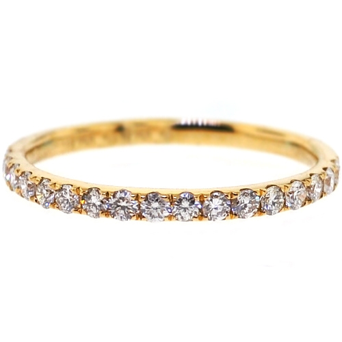 Womens Diamond Wedding Band 18k Yellow Gold 0 35 Ct 1 8 Mm 