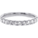 Womens Diamond Wedding Band 18K White Gold 0.58 ct 2.3 mm