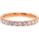Womens Diamond Wedding Band 18K Rose Gold 0.58 ct 2.3 mm
