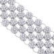 14K White Gold 23.89 ct Diamond Cluster Womens Mesh Bracelet