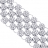 Womens Diamond Cluster Mesh Bracelet 14K White Gold 23.89 ct