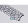 Womens Diamond Cluster Mesh Bracelet 14K White Gold 23.89 ct