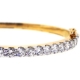 14K Yellow Gold 4.24 ct Diamond Womens Oval Bangle Bracelet
