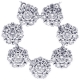 14K White Gold 2.66 ct Diamond Cluster Circle Womens Necklace