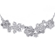 14K White Gold 4.31 ct Diamond Cluster Womens Flower Necklace