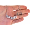 Womens Diamond Cluster Flower Necklace 14K White Gold 4.31 ct