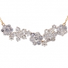 Womens Diamond Cluster Flower Necklace 14K Yellow Gold 4.08 ct