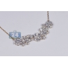 Womens Diamond Cluster Flower Necklace 14K Yellow Gold 4.08 ct