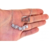 Womens Diamond Cluster Flower Necklace 14K Yellow Gold 4.08 ct