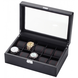 34-705 Diplomat Modena Carbon Fiber 10 Watch Display Box