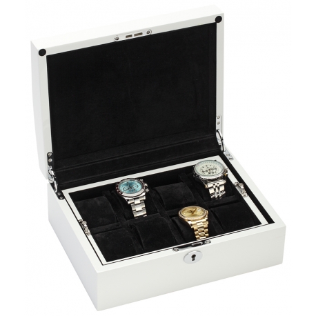 Eight Watch Box Storage 34-722 Diplomat Prestige White Wood