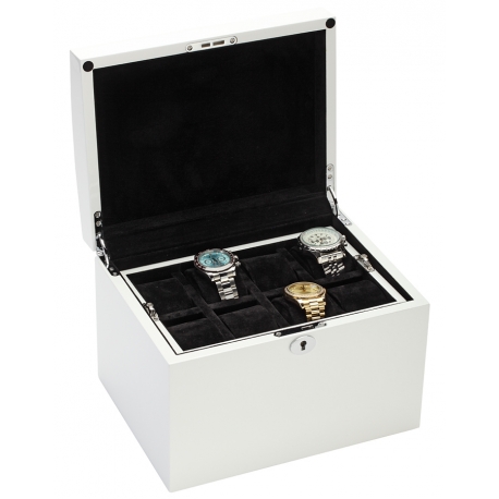 Sixteen Watch Box Storage 34-727 Diplomat Prestige White Wood