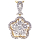 14K Yellow Gold 1.26 ct Diamond Cluster Womens Drop Pendant