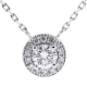 14K White Gold 0.85 ct Diamond Drop Halo Pendant Necklace