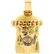 14K Yellow Gold 0.32 ct Diamond Jesus Christ Face Religious Pendant