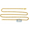 10K Yellow Gold Diamond Cut Hollow Rope Chain 2 mm 18 20 22 24"