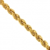 10K Yellow Gold Diamond Cut Hollow Rope Chain 3 mm 24 26 28 30"