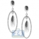 14K White Gold 0.46 ct Diamond Womens Oval Dangle Earrings