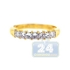 14K Yellow Gold 0.76 ct 7 Princess Cut Diamond Womens Ring
