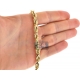 10K Yellow Gold Diamond Cut Hollow Rope Mens Chain 6.5 mm