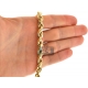 10K Yellow Gold Diamond Cut Hollow Rope Mens Chain 7 mm