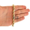 10K Yellow Gold Diamond Cut Hollow Rope Chain 7 mm 26 28 30"