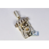 Mens Diamond Jesus Christ Face Pendant 14K Yellow Gold 2.76 ct