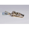 Mens Diamond Jesus Christ Face Pendant 14K Yellow Gold 2.76 ct