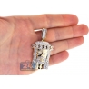 Mens Diamond Jesus Christ Face Pendant 14K Yellow Gold 2.76 ct