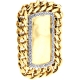 14K Yellow Gold 0.87 ct Diamond Cuban Link Dog Tag Mens Pendant