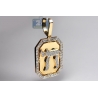 Mens Diamond Framed Chai Medallion Pendant 14K Yellow Gold 3.66ct