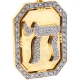 14K Yellow Gold 3.66 ct Diamond Framed Chai Medallion Pendant