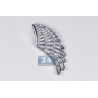 Mens Diamond Open Angel Wing Pendant 14K White Gold 0.84ct