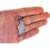 Mens Diamond Open Angel Wing Pendant 14K White Gold 0.84ct