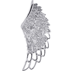 14K White Gold 0.84 ct Diamond Open Angel Wing Pendant