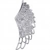 Mens Diamond Open Angel Wing Pendant 14K White Gold 0.84ct