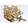 Mens Diamond Jesus Christ Rosary Necklace 14K Yellow Gold 24.63ct