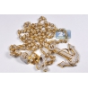 Mens Diamond Anchor Skull Rosary Necklace 14K Yellow Gold 15.87ct