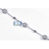 Mens Diamond Rosary Beads Cross Necklace 14K White Gold 9.31ct