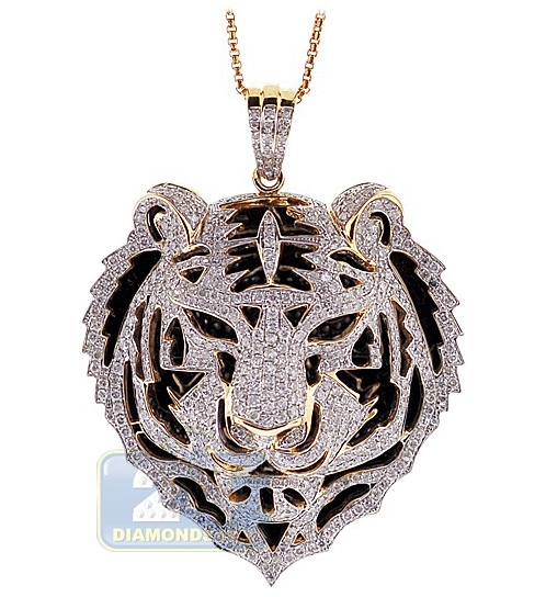 3.66CT Round Cut Diamond Large Men/'s Pendant Charm in 14K Yellow Gold Over