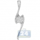 14K White Gold 0.78 ct Diamond Cluster Womens Drop Pendant