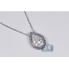 Womens Diamond Pear Drop Pendant Necklace 14K White Gold 0.71ct