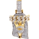 14K Yellow Gold 0.91 ct Diamond Jesus Christ Face Mens Pendant