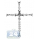 14K White Gold 0.17 ct Diamond Latin Cross Womens Pendant
