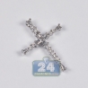 Womens Diamond Latin Cross Small Pendant 14K White Gold .17ct