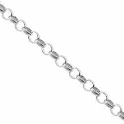 Solid Sterling Silver Open Rolo Cable Womens Chain 1.5 mm