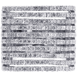 14K White Gold 3.52 ct Diamond Womens Multi Band Ring